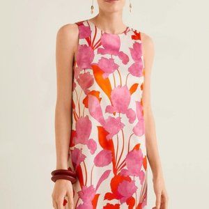 MANGO shift dress, US sz 2, abstract floral print
